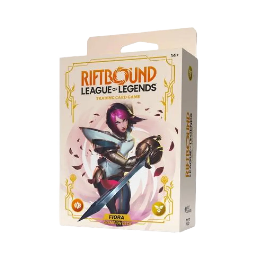 Riftbound League of Legends TCG Spiritforged Champion Deck Fiora con artwork Grande Duelista