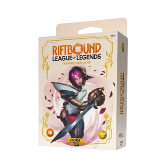 Riftbound League of Legends TCG Spiritforged Champion Deck Fiora con artwork Grande Duelista