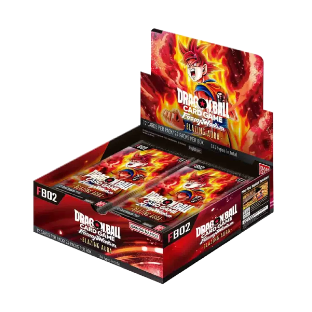 Il box di FB02 dell'espansione Blazing Aurea di Dragon Ball Fusion World 02