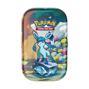 Immagine del prodotto raffigurante Glaceon su una Mini Tin della collezione Evoluzioni Prismatiche.

