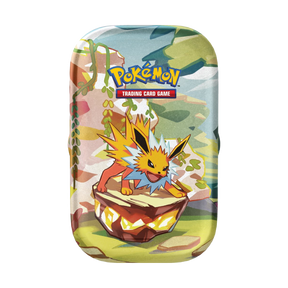 Immagine del prodotto raffigurante Jolteon su una Mini Tin della collezione Evoluzioni Prismatiche.