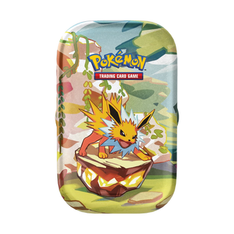 Immagine del prodotto raffigurante Jolteon su una Mini Tin della collezione Evoluzioni Prismatiche.