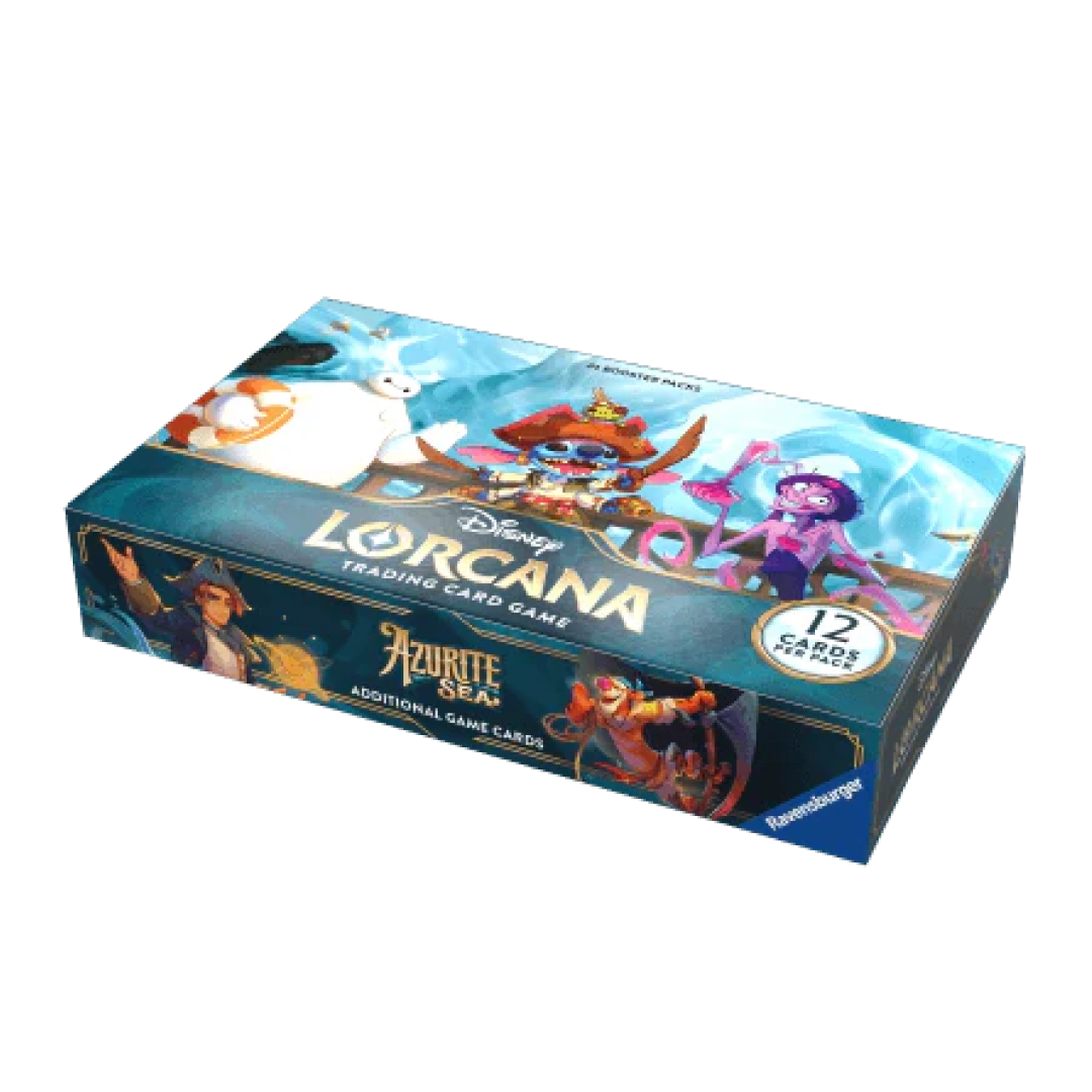 Confezione chiusa del Disney Lorcana Azurite Sea Display Booster Box con 12 carte per bustina (ENG)