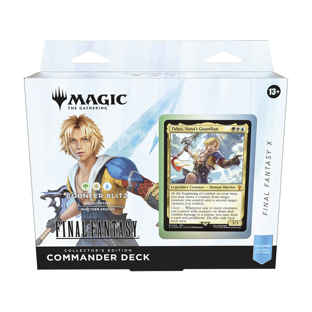 Mazzo Commander Counter Blitz di Magic: The Gathering - Final Fantasy X, con Tidus come comandante leggendario. Include 100 carte con trattamenti foil esclusivi.