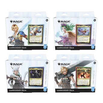 Final Fantasy - Bundle Commander - Collector’s Edition di Magic: The Gathering. Include 4 mazzi esclusivi basati sui capitoli più amati della saga.