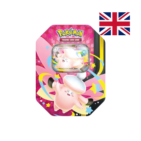 Mega Clefable-ex Collector Tin from the Moonlit line Pokémon TCG, metal tin with window