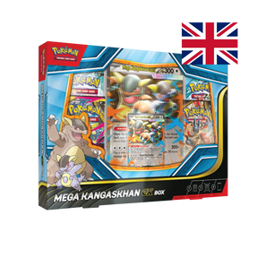 Confezione sigillata Mega Kangaskhan-ex Box GCC Pokémon vista laterale con Kangaskhan e cucciolo