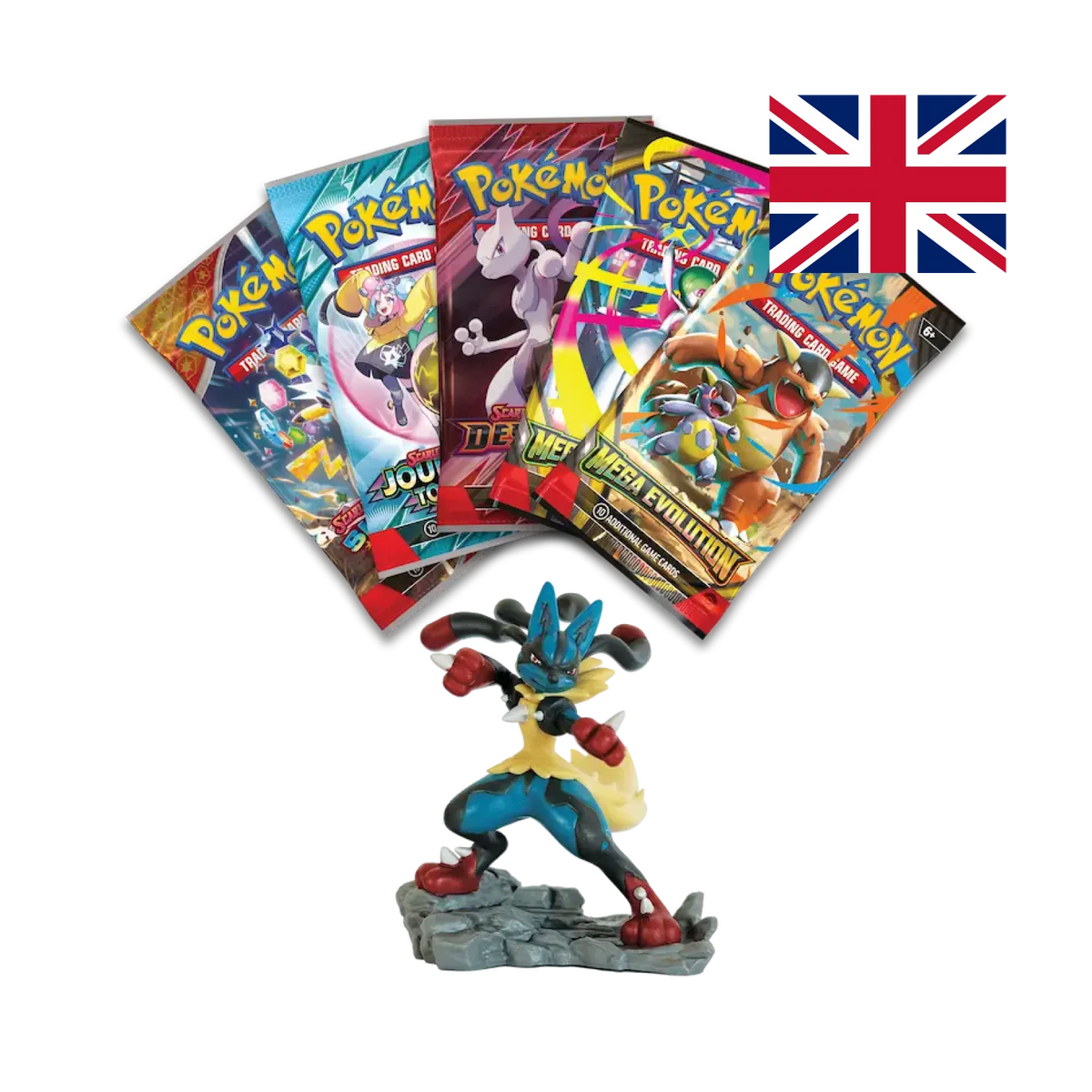 Statuina 3D Mega Lucario-ex e buste espansione Pokémon TCG