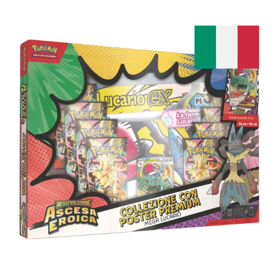 Collezione Poster con illustrazione di Mega Lucario-ex per Pokémon TCG