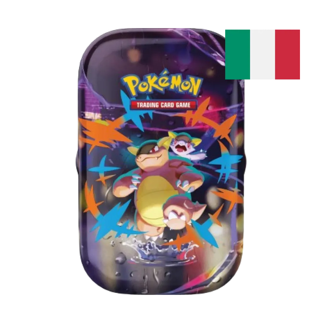 Mini TIn con illustrazione di kangaskhan e il suo piccolo.