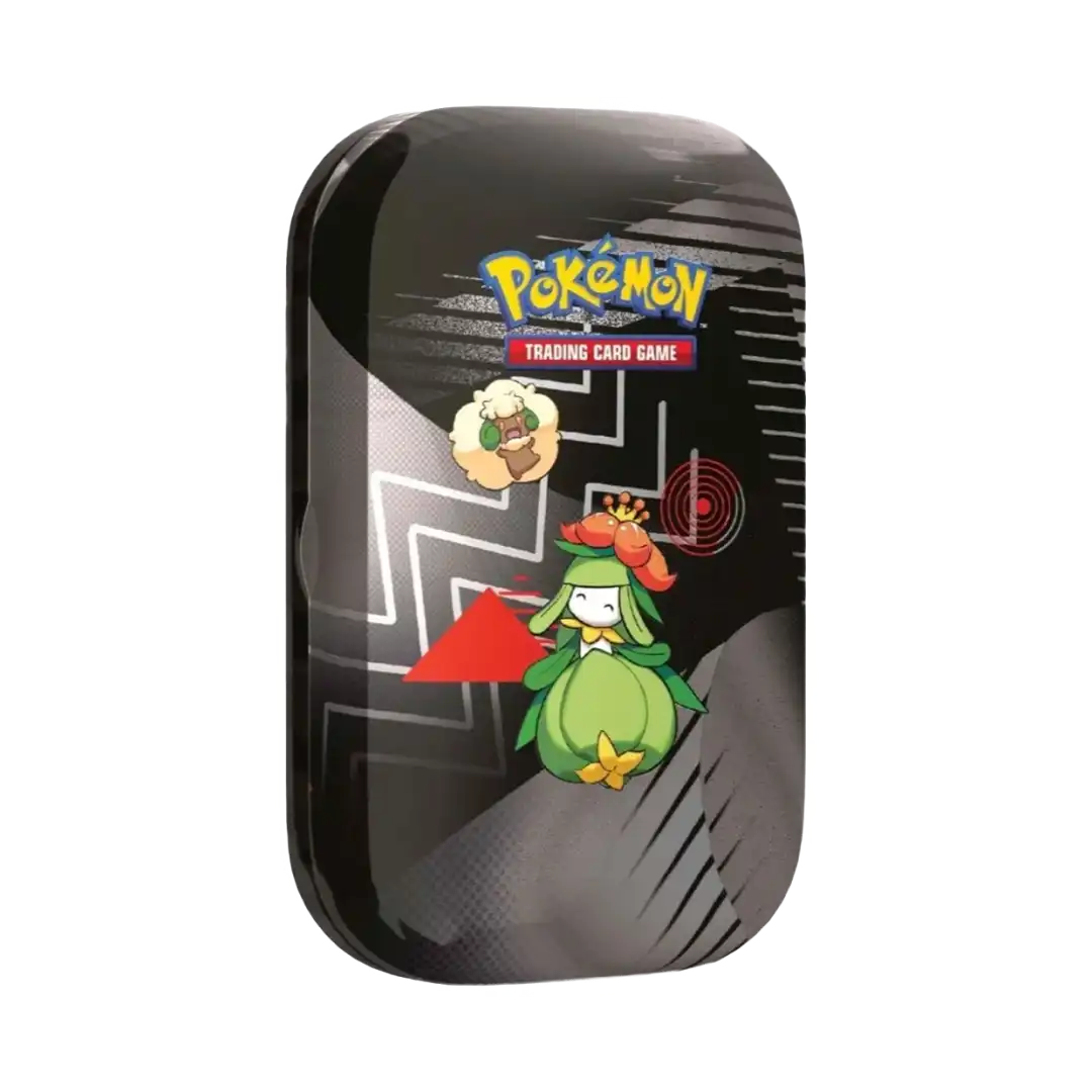 Pokemon Mini Tin Lilligant e Whimsicott Black Bolt White Flare con Pokemon Erba eleganti design botanico