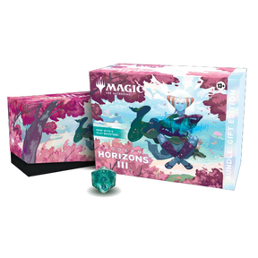 Questo git bundle pieno di carte e accessori MTG include: 1 Collector Booster, 9 buste di gioco, 1 carta foil con illustrazione alternativa, 30 carte terra (15 foil e 15 non foil), 1 segnapunti vita Spindown, 1 confezione per conservare le carte e 2 schede di riferimento.