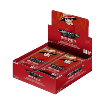 Box Display OP13 Carrying on His Will One Piece Card Game con illustrazione di Monkey D. Luffy 3° anniversario