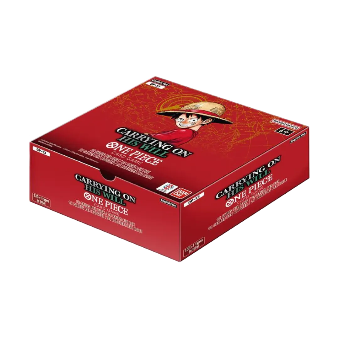 Box Display OP13 Carrying on His Will One Piece Card Game con Luffy 3° anniversario, confezione sigillata da 24 bustine edizione inglese