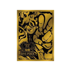 Carta esclusiva dorata di Monkey D. Luffy con design celebrativo per il secondo anniversario del gioco di carte One Piece.