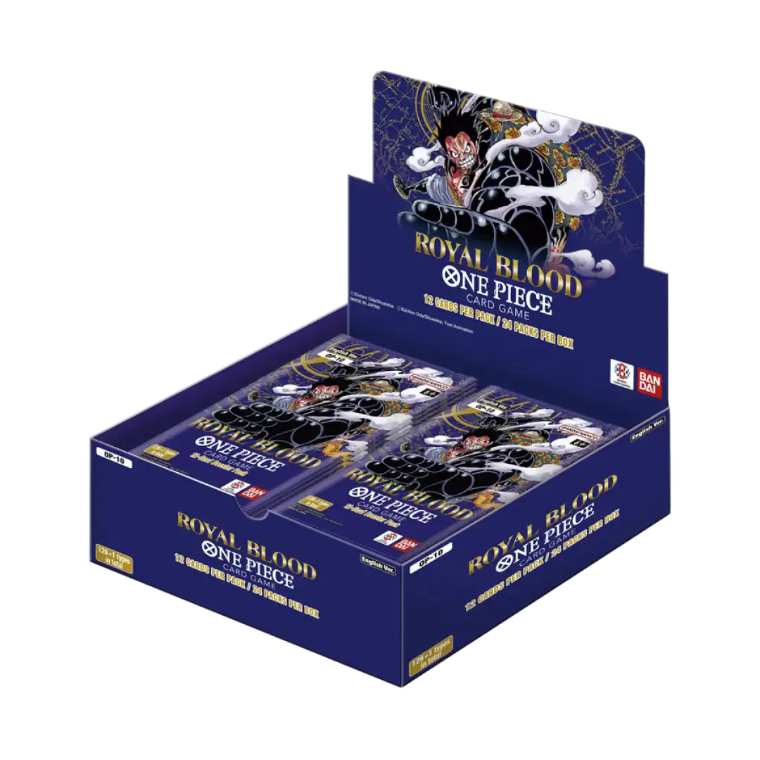 Box con l'illustrazione di Donquixote Doflamingo del set Royal Blood di One Piece Card Game