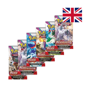 Pokemon Paldea Evolved bustine booster singole con artwork Meowscarada Skeledirge Quaquaval