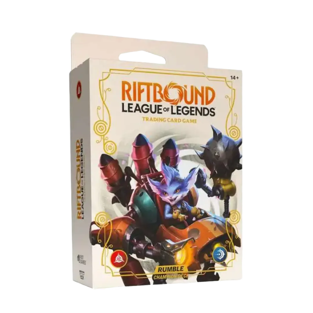 Riftbound Spiritforged Rumble Champion Deck box 56 carte TCG League of Legends meccanico