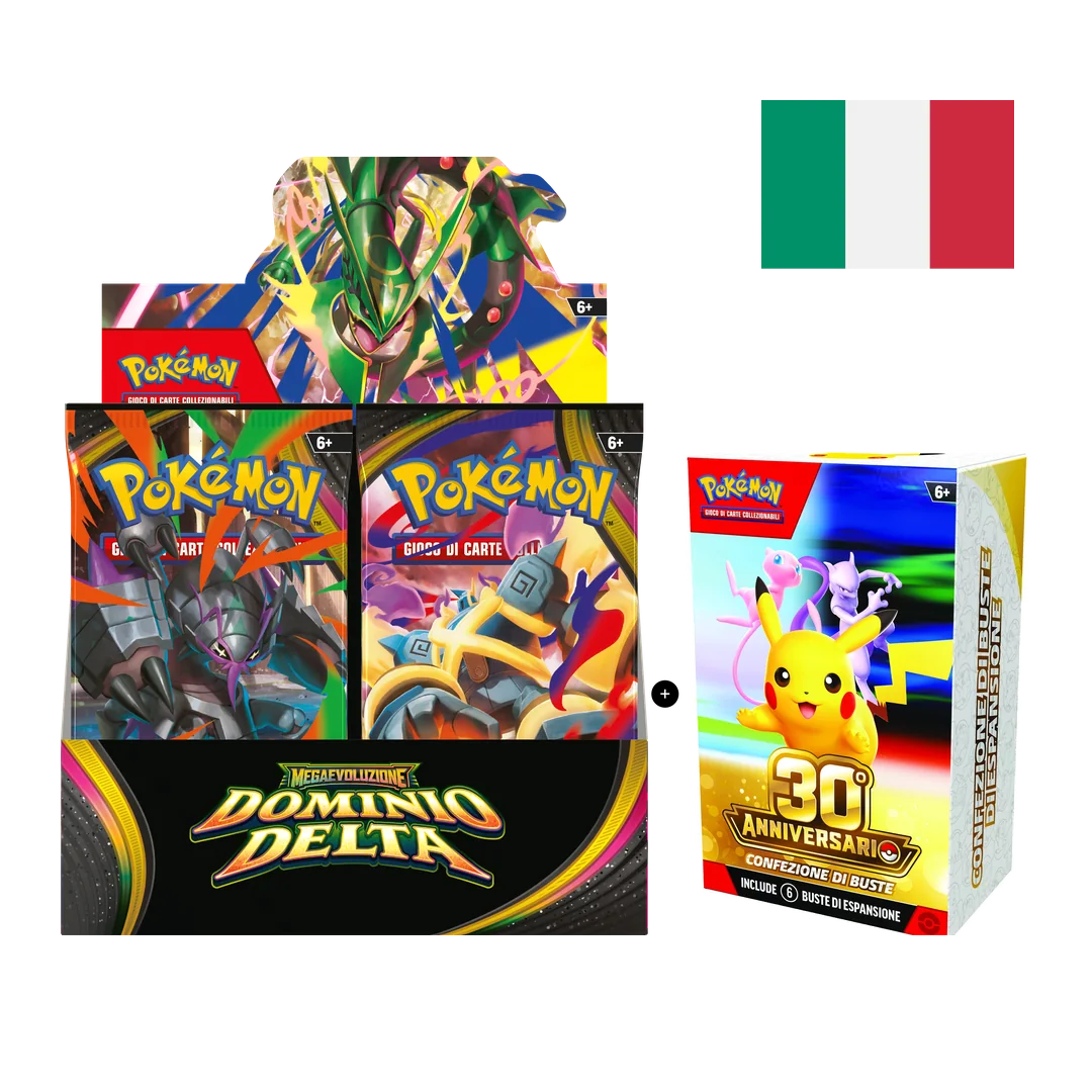 Bundle Dominio Delta Box 36 Buste + Bundle 6 Buste 30° Anniversario Pokémon TCG (ITA): 42 buste in totale