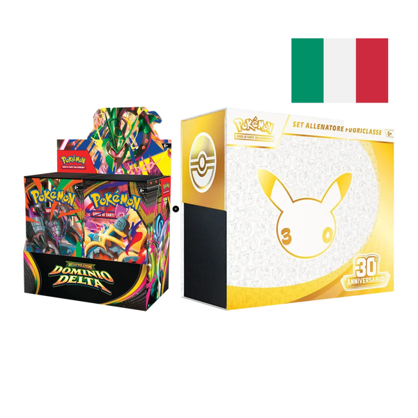 Bundle Dominio Delta + 30° Anniversario: Box 36 Buste + Set Allenatore Fuoriclasse 30° (ITA)