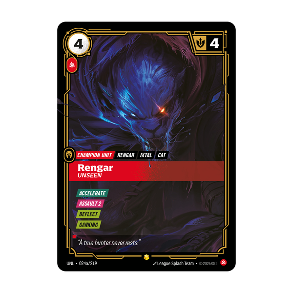 Rengar, Unseen Foil Riftbound UNL - Single - Otakura