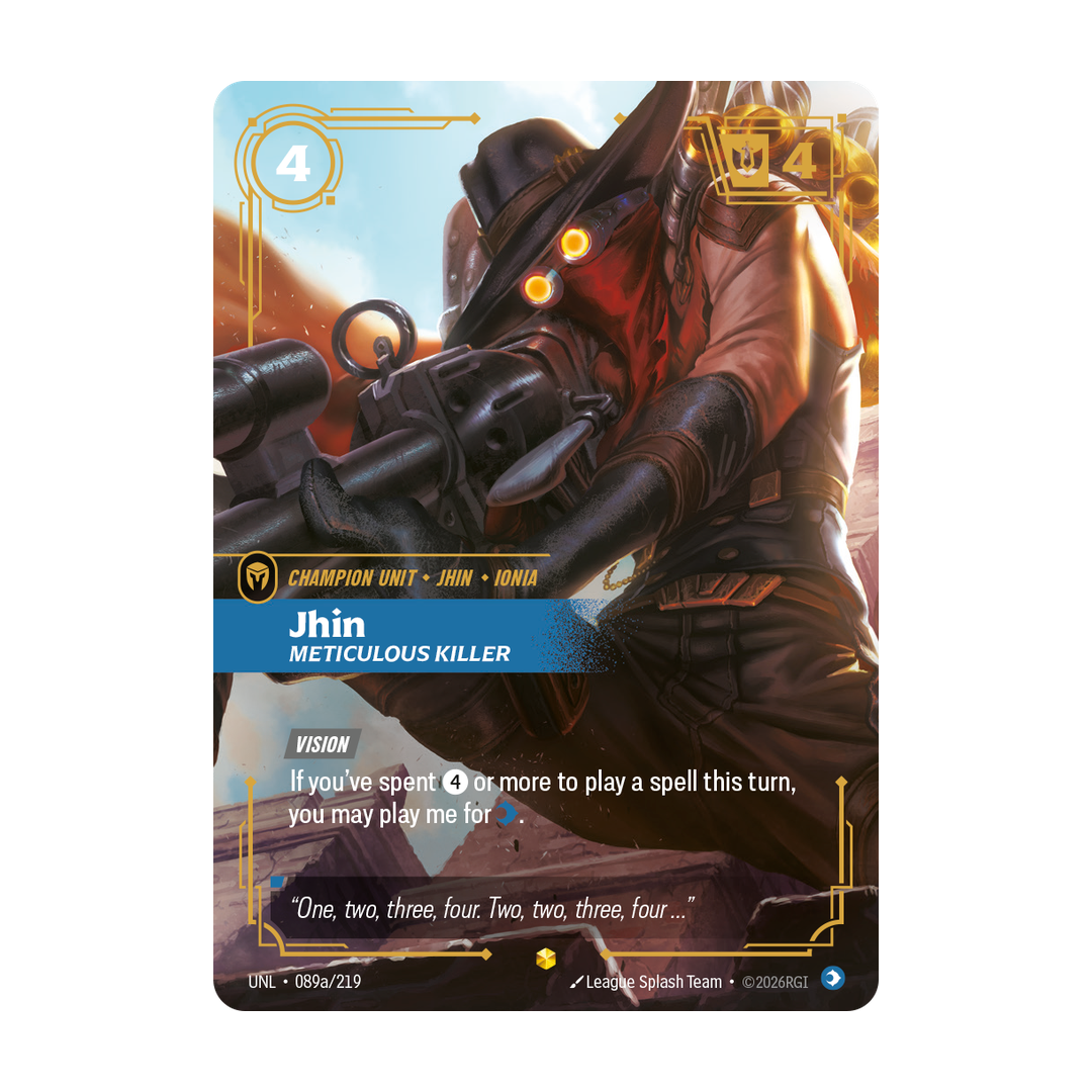 riftbound showcase cards Jhin, Meticulous Killer Showcase Riftbound UNL