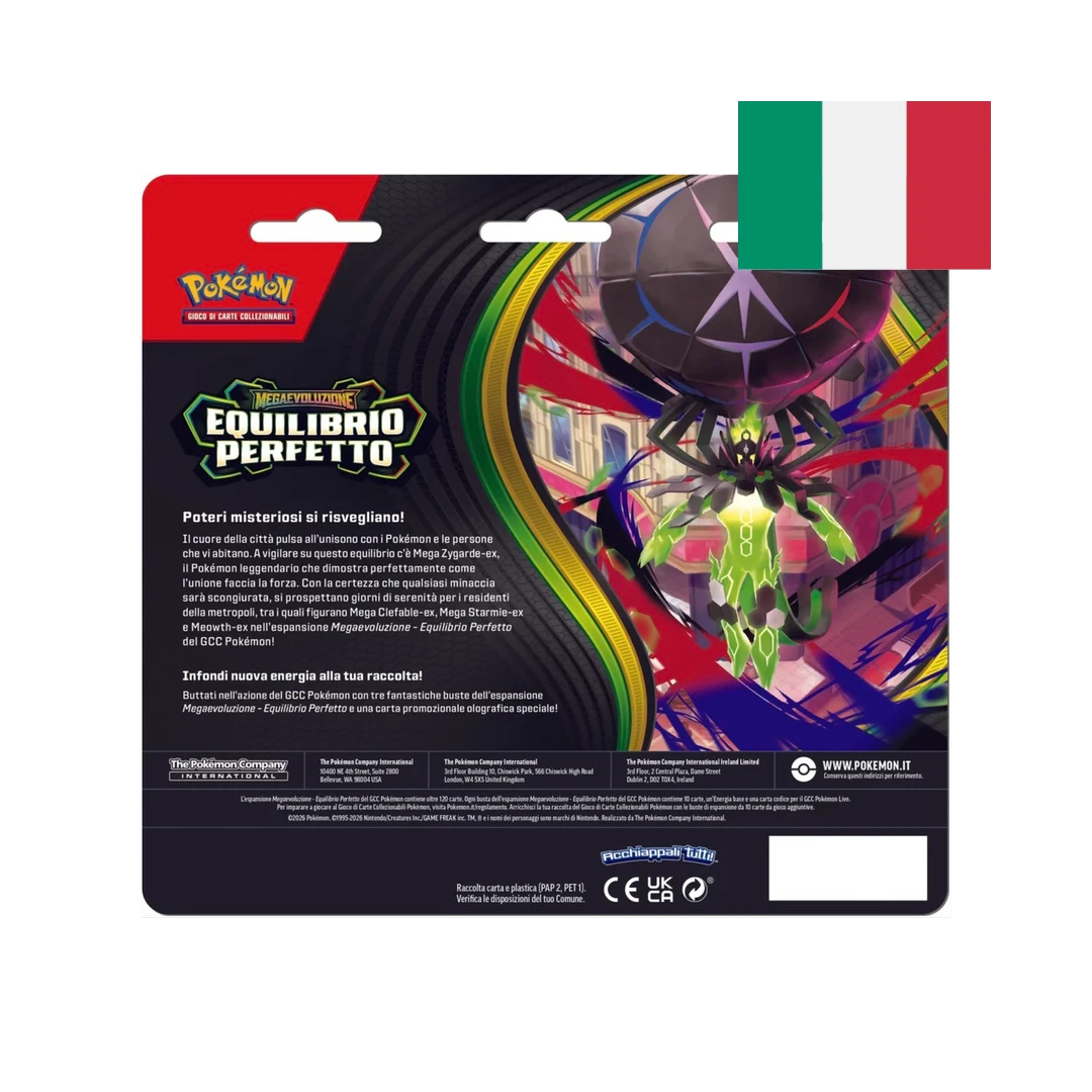 Equilibrio Perfetto ME03 – Blister 3 Bustine retro confezione – Pokémon (ITA)