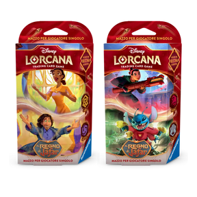 Bundle Starter Deck Disney Lorcana Il Regno di Jafar con mazzi Tiana/Bruno e Mulan/Stitch