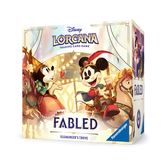 Illuminer's Trove Disney Lorcana Fabled inglese con scatola storage 8 bustine Epic Iconic rarità TCG