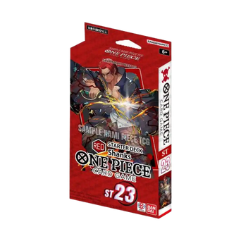 Confezione Starter Deck ST23 Red Shanks per il gioco di carte One Piece TCG, dedicata al personaggio Shanks.