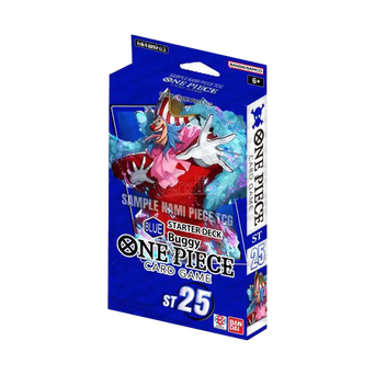 Scatola Starter Deck ST25 Blue Buggy del gioco di carte One Piece TCG, specializzato in tattiche basate su astuzia e manipolazione del campo di gioco.