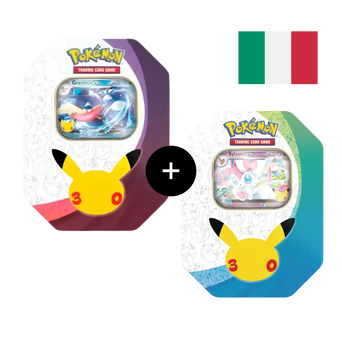 Bundle con le due Tin da Collezione Sylveon-ex e Greninja-ex del 30° Anniversario Pokémon, edizione italiana