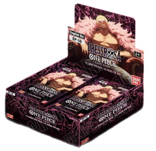 Box con l'illustrazione di Donquixote Doflamingo del set Return to Dressrosa di One Piece Card Game
