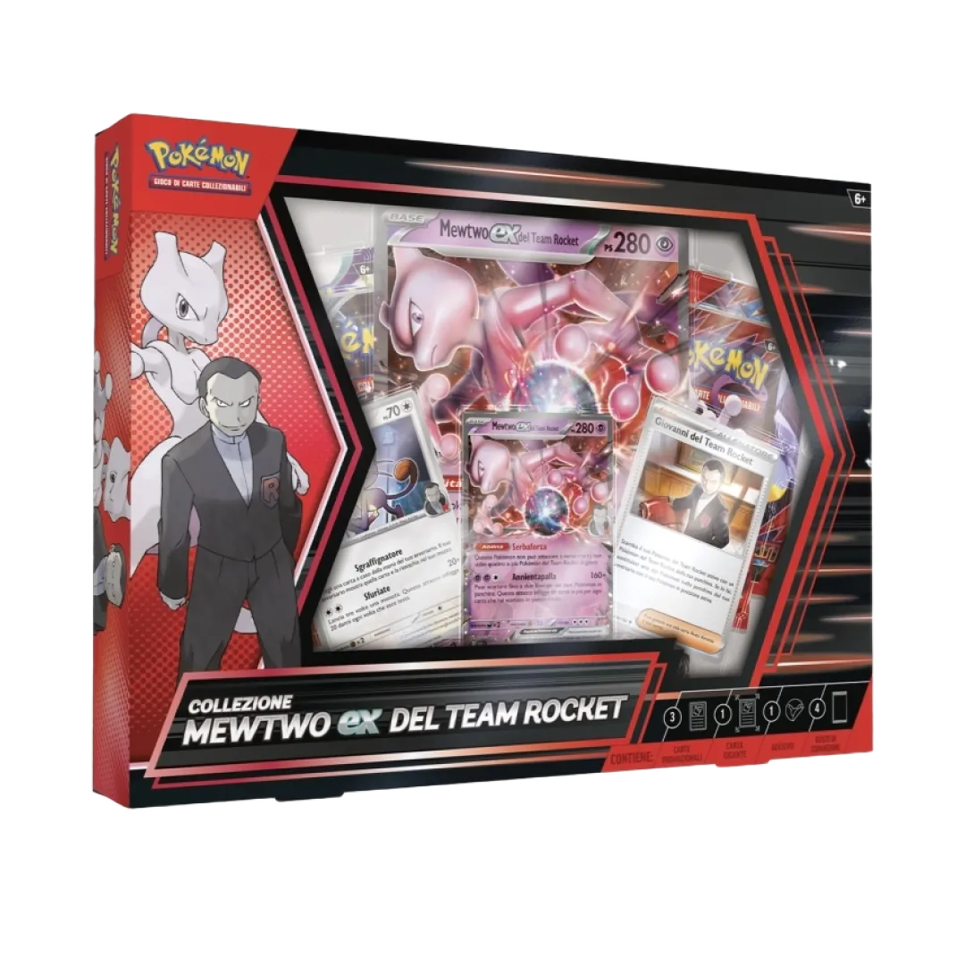 Box Collezione Mewtwo-EX del Team Rocket - Pokémon GCC con carte promo e bustine espansione